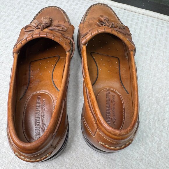 Johnston & Murphy Mens Size 9M Brown Leather Tassel Loafers Casual or Dress Shoe - Picture 8 of 9